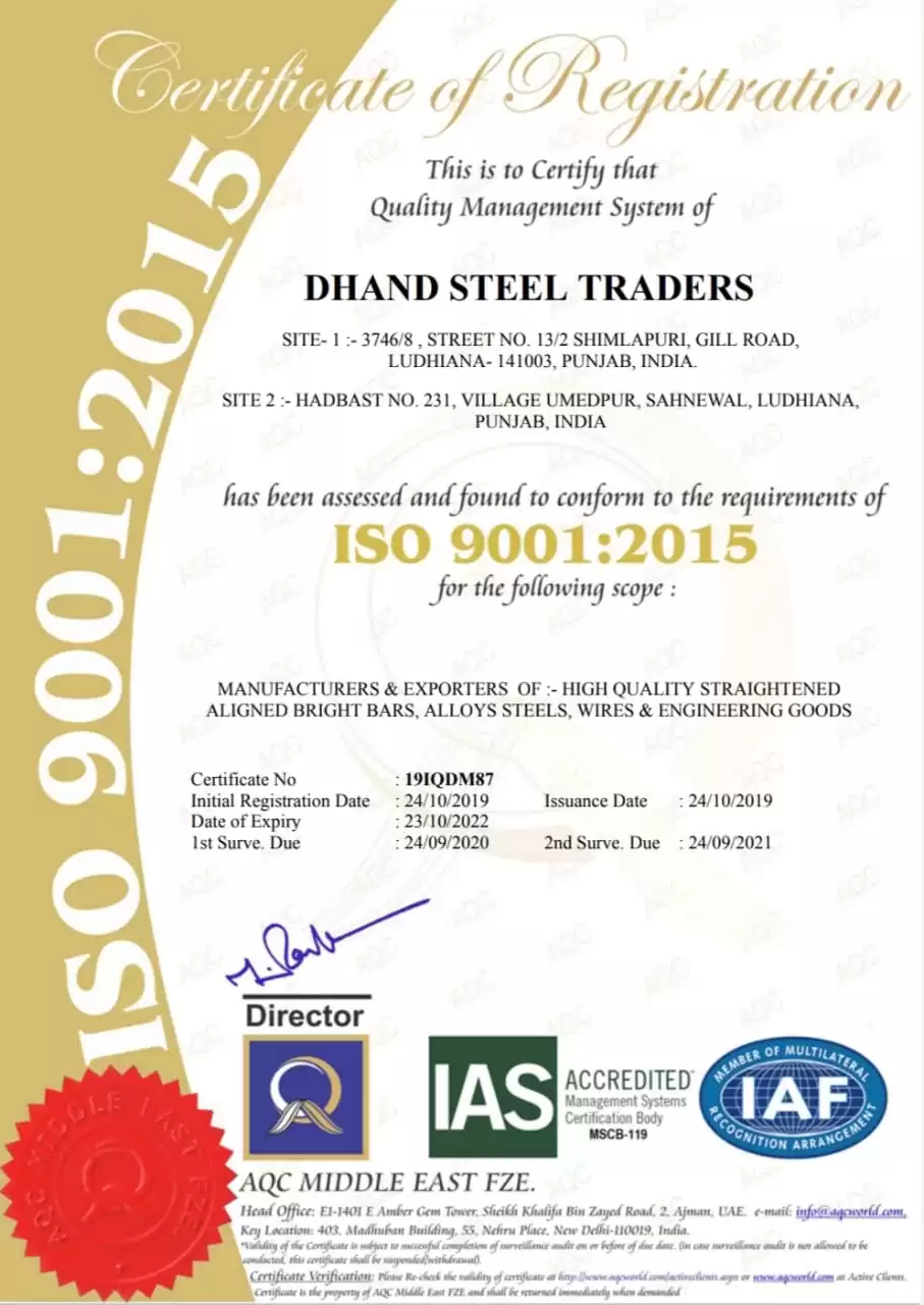 certification of registration dhandsteels traders