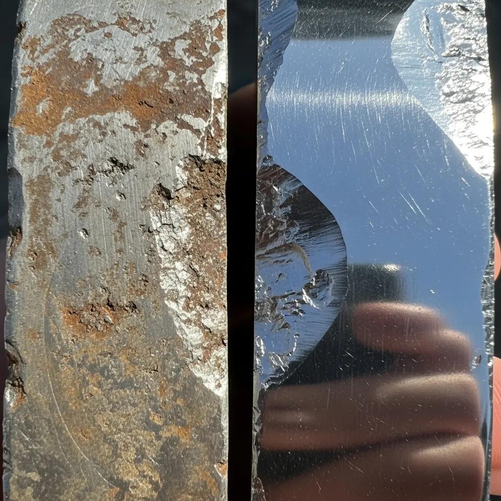Side-by-side of untreated and heat-treated carbon and alloy steel samples