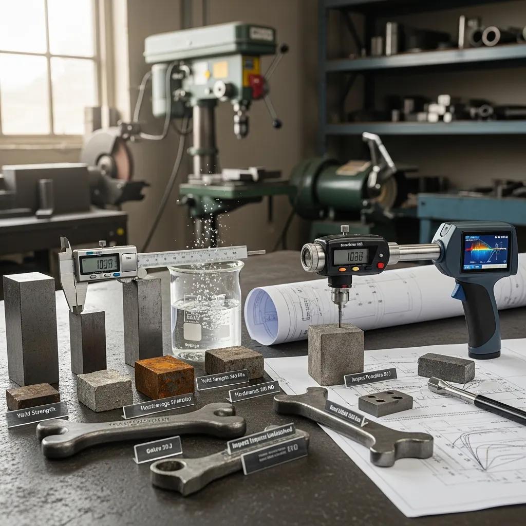 Samples of steel bars and tools illustrating the main factors to consider when choosing grades