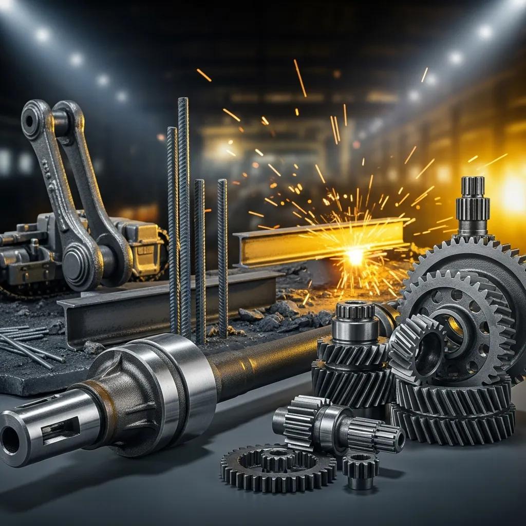 Examples of SAE 1030 steel parts used in automotive and construction equipment