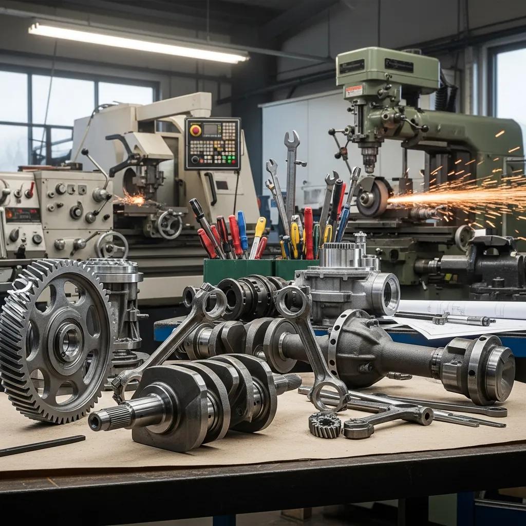 Workshop showing turned and ground components made from C35 bright bar